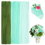 300pcs Green Chenille Stems for Flowers and Craft Projects
