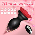 Rose Anal Butt Plugs Vibrator Anal Sex Toys & Games For Men Women Couples, Prostate Massager With Wireless Remote Control 10 Vibrating Modes, Silicone Stimulator Sex Toys Waterproof And Rechargeable