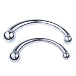 Double-Ended Dildo, Massage Wand Sex Anal Plug G Spot Metal Anal Bead, Solid Metal Curved Dual Ended Masturbation Adult Sex Toy For Couple (Small 7.1" & 13,4Oz)
