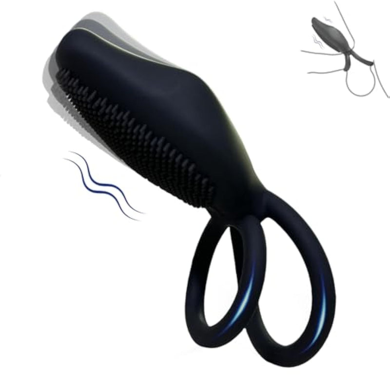 Penis Ring Vibrator Clitoral Stimulator With Vibrating Cock Ring Sex Toy For Men With G Spot Clitoris Vibrator Rechargeable Waterproof 10 Vibrations Adult Male Female Couples Pleasure?Black?
