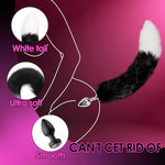 2PCS Anal Plug Vibrator Set – Remote Control Silicone Butt Plug & Fox Tail Metal Plug for Prostate and G-Spot Stimulation – Adult Toys for Men, Women, Beginners and Couples