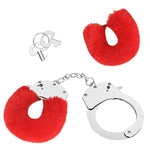 Toy Handcuffs Kids Handcuffs Fake Handcuffs,Metal Hand Cuffs.(Red)