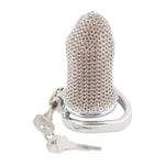 Stainless Steel Gauze Male Chastity Cage Metal Chastity Locks Comfortable Soft Cock Cage Easy To Wear Men'S Virginity Lock - L Cage Length 3.4'' J19655 55Mm