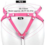 Male Anti-Off Chastity Cage Strap, Chastity Device Penis Cage Accessories, Pu Auxiliary Elasticity Belt With Scrotum Cock Rings, Three Way Elastic Band Bondage Belt Sex Toys For Men Gay (Pink)