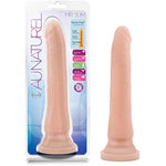 Au Naturel - Mr. Slim 9 1/4 Inch Sensa Feel Flexi Shaft Dual Density Easy To Clean Long Dildo- Flexible Suction Cup Harness Compatible - Sex Toys For Men Women Adults - Natural