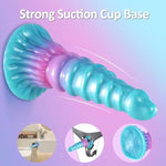 9In Big Fantasy Dildo,Blue Purple And Pink Gradient Dragon Monster Dildo With Strong Suction Cup,Silicone Anal Plug Adult Toys For Women Men