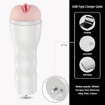 Male Masturbator with KlicLok System, 3 Speed+2 Modes Vibrating Male Stroker with Remote Controller, White Berry