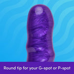 New Wave Textured 6.5 inch Suction Cup Dildo for Women, Purple