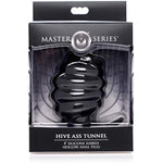 Hive Ass Tunnel Silicone Ribbed Hollow Anal Plug, Large, Black