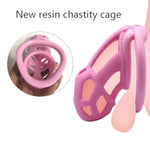 Resin Cock Cage Chastity Cage 3.0 Male Chastity Device With 4 Rings Penis Male Chastity Device Pink Chastity Cage Lightweight Chastity Cage For Man Penis Bondage Exercise Male Sex Toy?Standard?