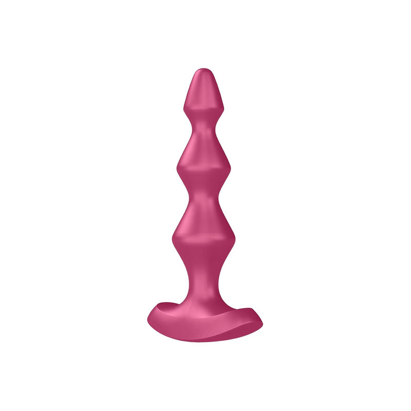 Lolli-Plug 1 Anal Vibrator - Vibrating Anal Plug, Diamond Shaped Beads With Increasing Diameter And Wide Base - Suitable For Beginners, Waterproof, Rechargeable (Berry)