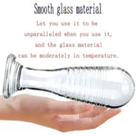Glass Butt Plug,Glass Dildo Crystal Pleasure Wand Butt Plugs Prostate Massager Crystal Anal Plug Trainer Sex Toy Anal Trainer Prostate Massager Crystal G-Spot Dildo For Men Women(Transparent)