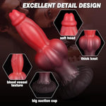 Huge Knotted Fantasy Monster Dildo With Strong Suction Cup, 8.6 Inch Thick Animal Dragon & Dog Knot Toy For Women G Spot, Big Silicone Anal Dildo Anal Plug For Men Gay Prostate, Adult Sex Toys
