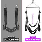 Adult Sex Swing Bondage Restraint Bdsm Sex Toy With Steel Triangle Frame Love Slings For Adult Couples With Adjustable Straps (Black With Steel Triangle)