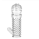 5 Pack Reusable Penis Sleeves, Cock Condoms For Men, Penis Extender For Couples, Delay Ejaculation Sleeve, Penis Enlarger, G-Spot & P-Spot Stimulation, Transparent Sex Toy