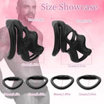 Cock Cage Sex Toys Male Chastity Cage With 4 Different Rings Resin Penis Cage With Concealed Lock And Belt Lightweight Breathable Sm Chastity Device For Exercising The Man'S Penis (B-L,Black)