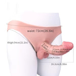 Silicone Panty Dildo Underwear Elastic Strap On Dildo With 6.22In Penis, Reusable Hollow Wearable Dildo Penis Sleeve Adult Sex Toy For Men Couples
