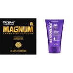 TROJAN Magnum 36 Lubricated Large Condoms and Astroglide 4oz Water Based Personal Lubricating Gel