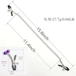 Adjustable Metal Nipple Clamps Non-Piercing Adjustable Metal Nipple Clamps On Nipple Rings Decorative Clip For Clothing Accessories On Nipple Rings Decorative A11 (Purple Bell)