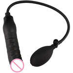 Silicone Adult Sex Toy Expand Inflatable Butt Anal Plug - Body-Safe Medical Grade Waterproof Butt Sex Toy For Male, Female And Beginners (Black Classic Style)-B