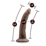 Blush Dr. Skin 7.5" Realistic Slim Dildo, Vaginal Or Anal Play Long Cock - Suction Cup, Strap-On Compatible, Beginners Pegging & Roleplay - Lifelike Adult Sex Toy For Women, Men, Couples - (Chocolate)