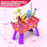 Color Changing Kitchen Play Sink Toys With Running Water For Kid,4-In-1 Electric Dishwasher Playing Toy With Animals, Food, Tableware Accessories,Pretend Role Birthday Toy For Boy And Girl