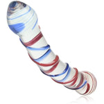 Glass Double-Ended Dildo G-Spot Stimulation Butt Plugs Anal Trainer Crystal Pleasure Wand With Raised Spiral Texture For Men Women