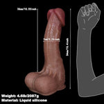13.4" Xxl Realistic Thick Huge Curved Dildo, 2.76" Diameter Silicone Anal Dildos With Suction Cup, Giant Butt Plug Hands-Free Anal Play Vagina G-Spot Sex Toys For Women Men Advanced Player
