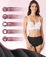 Period Underwear for Women Cotton Heavy Flow Leakproof Briefs 3 Pack
