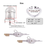 Stainless Steel Male Chastity Device Ergonomic Design Cock Cage With 2 Built-In Locks T355 (55Mm Xl Size)