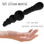 Silicone Anal Plug G-Spot Stimulator Anal Beads Prostate Massage Butt Plug Sex Toy,Anal Beads Silicone Anal Butt Plug With Safe Handle And Particles G-Spot Massager For Men Women(Style 1)