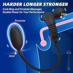 Vibrating Cock Ring With Prostate Massager Anal Vibrator, Silicone Pleasure Penis Ring, Clitoral Stimulator, Dual Motors 10 Vibrations Remote Control Anal Butt Plug For Men Couples Adult Sex Toys