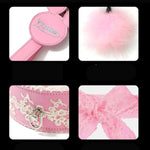 Pink Bunny Ears Bdsm Kit Bondage Restraints Set With Collar Leash Bondage Cuffs Blindfold Paddle Feather Tickler Sex Toys For Couple Women Men