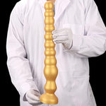 Long Anal Beads Plug With Strong Suction Cup, Soft Silicone Butt Plug Thread G-Spot Prostate Massage Stimulation Dildo, Anal Training Sex Toys For Men Women Couple (L)