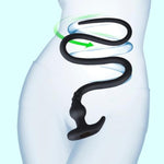 Long Anal Plug Hollow Realistic Dildo Flexible Liquid Silicone Shower Enema Douche Anal Enema Kit Vaginal Cleaner Prostate Massager G-Spot Stimulation For Men Women Couple (Black) (Short)