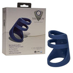 Viceroy Rechargeable Triple Cage Vibrating Cock Ring Vibrator Silicone Sex Toy For Men Blue - Se-0433-10-3