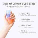 Menstrual Cup - Soft Reusable Period Cups for Women - Large, Pink