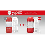 TENGA TOC-203 Rolling Head Pre-Lubricated Male Masturbator Vacuum Cup with Powerful Suction Red (Pack of 2)
