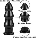Anal Plug for Comfortable Long Term Wear Butt Plug with Safe Curved Base & Slender Stem Black Silicone Prostate Massager Sex Toy for Women Men