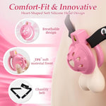 Lovely Pink Male Chastity Cage, Lightweight Chastity Devices With Soft Silicone Head 6 Cock Rings, Penis Bondage Gear Cock Cage Adult Toys With Invisible Lock, Male Chastity Belt Bdsm Sex Toys For Men