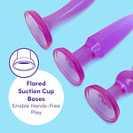 4 Piece Anal Toys Kit - With 3X 4 Inch Butt Plugs & Douche - With Flared Base & Waterproof - Purple