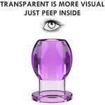 Hollow Speculum Peeking Anal Beads Butt Plug Expander Tunnel Transparent Anus Dilation Adult Women Men Gay (Purple Transparent)