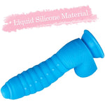 8.5Inch Realistic Dildo Soft Liquid Silicone Material No Any Smell Adult Sex Toys Thick Penis Strong Suction Cup For Hand-Free(Blue)