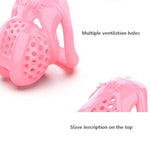 Chastity Cage Set With 4 Rings And 2 Keys, Breathable Hole Design Chastity Devices For Men Sm Bondage Gear & Accessories Penis Lock Sex Toy (Pink,S)