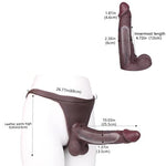 Hollow Realistic Strapless Strap On Dildo Harness Wearable Panty, Silicone Penis Enlarger Pump Sleeve Triangle Panty Adult Sex Toy for Men