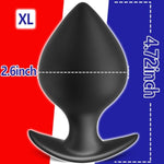 Anal Plug For Comfortable Long-Term Wear Butt Plug With Safe Curved Base & Slender Stem Black Silicone Prostate Massager Dilator Sex Toy For Women Men Masturbation (Xl)