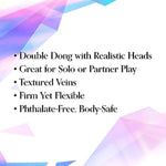 Doc Johnson Crystal Jellies - Double Dong -18 Inch - 1.8 Inches Wide - Double Sided Dildo - Proudly Made In America - Purple