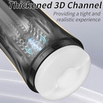 Vibrating Male Masturbator Squeezable Pocket Pussy, Male Sex Toys Penis Pump 9 Vibration Mens Sex Toys With 3D Realistic Textured, Masturbation Cup With 6.3" Depth Blowjob Toy For Men