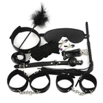 10 Pcs Sex Bondage Sm Restraints Kits Fetish Handcuffs Ankle Cuff Collar Blindfold Whip Rope Nipple Clamps Paddle Anal Toys,Bondage For Sex 10 Pcs Sm Leather Bondage Sets Restraint Kits For Women
