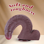 8.7" Big Dual Density Silicone Dildo Uncut Suction Black Dildo Shower